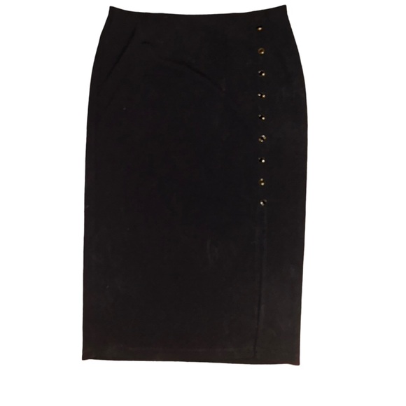 NWOT New York Clothing Co. NYCC Black Skirt Size L Elastic Waist - Picture 5 of 10